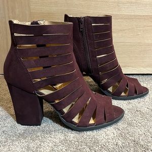 Brash Purple Heeled Booties
